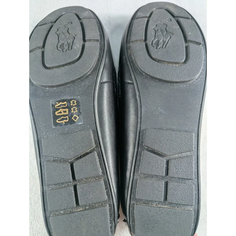 Polo Ralph Lauren Telly Boys Black Leather Penny Loafers Shoes 6 990074J